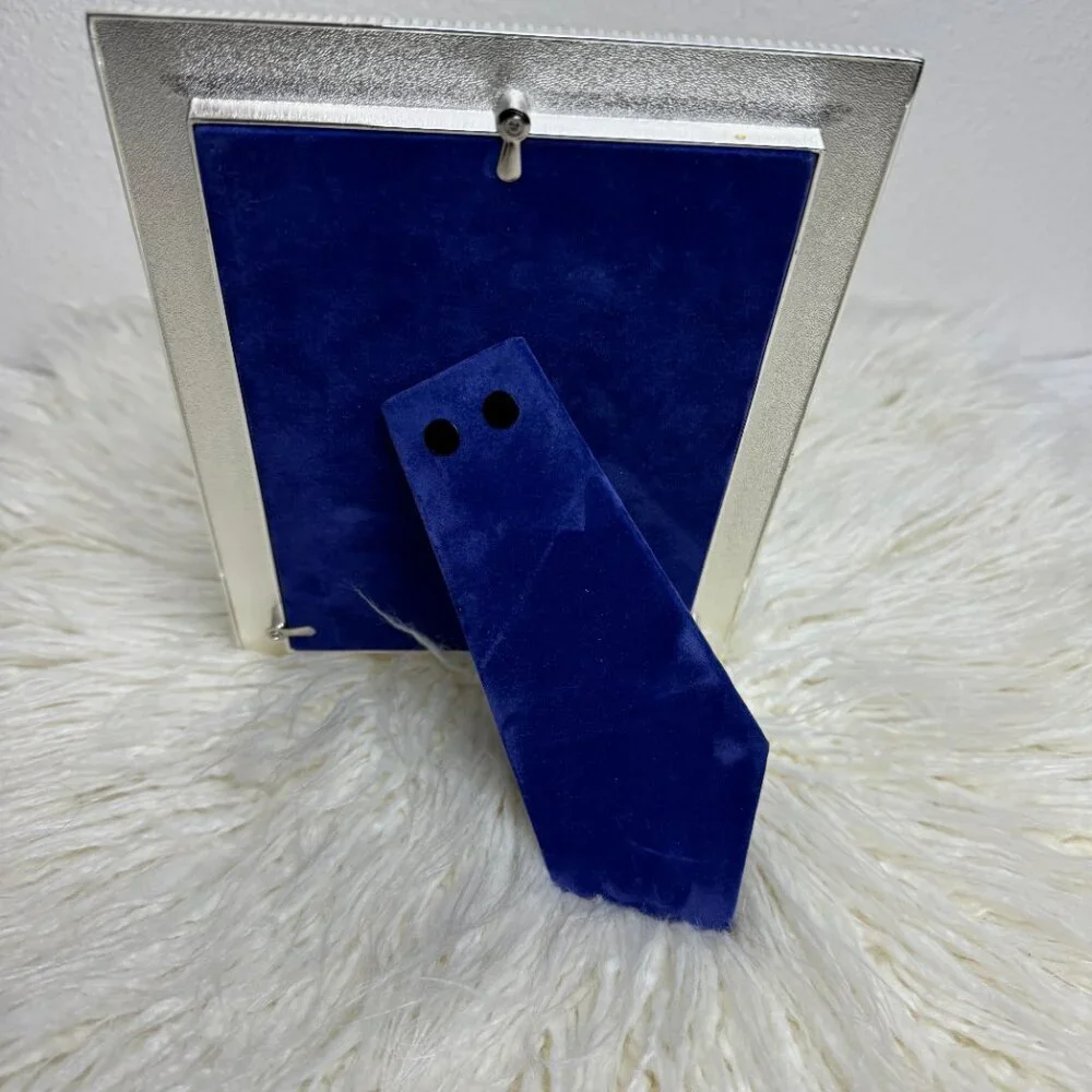 NEW Yellow Enamel Metal Picture Frame Decorated Pearl